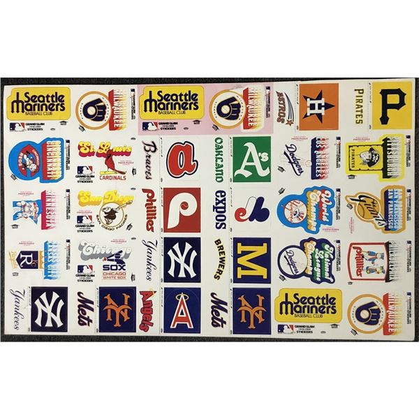 1979 FLEER BASEBALL LOGO STICKERS WORLD SERIES PUZZLE UNCUT SHEET
