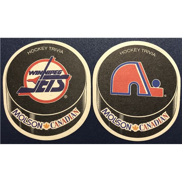 1980's MOLSON NHL COASTERS - WINNIPEG & QUEBEC
