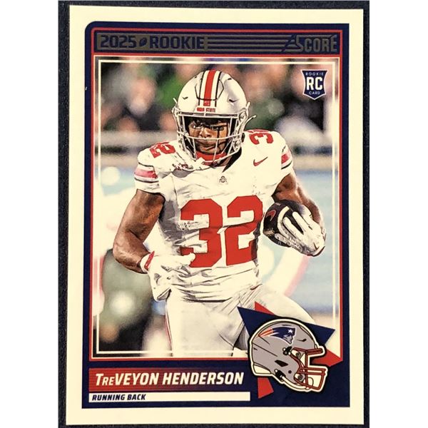 2025 SCORE NFL FOOTBALL TreVEYON HENDERSON ROOKIE CARD