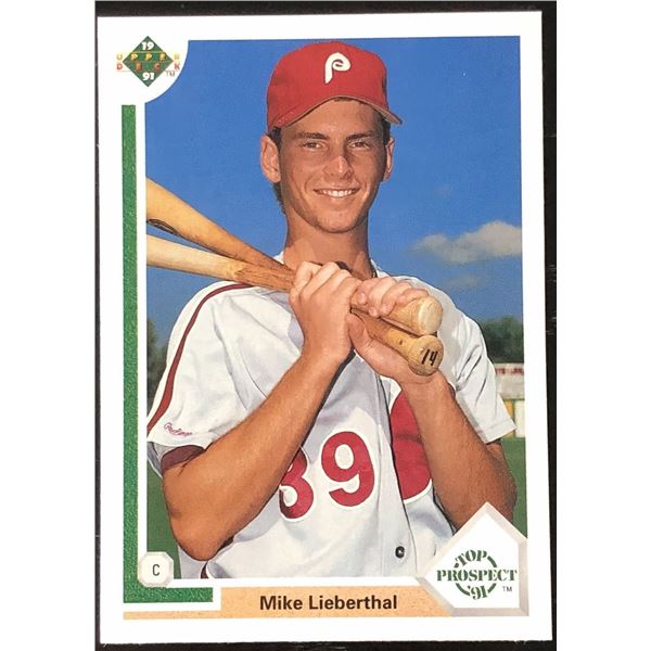 1991 UPPER DECK MIKE LIEBERTHAL ROOKIE CARD