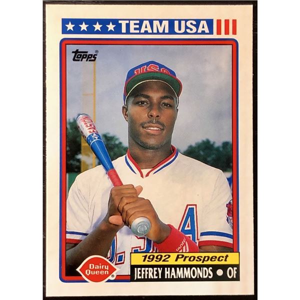 1992 TOPPS TEAM USA JEFFREY HAMMONDS ROOKIE CARD