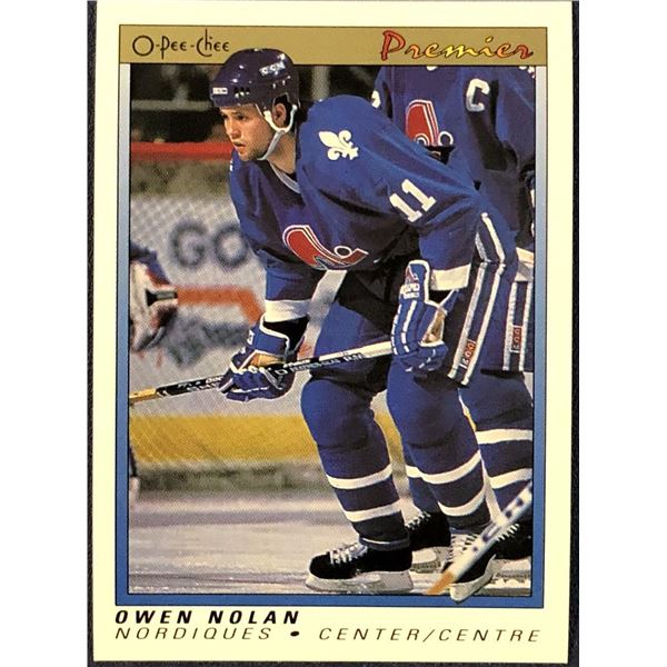 1990-91 O-PEE-CHEE PREMIER OWEN NOLAN ROOKIE CARD