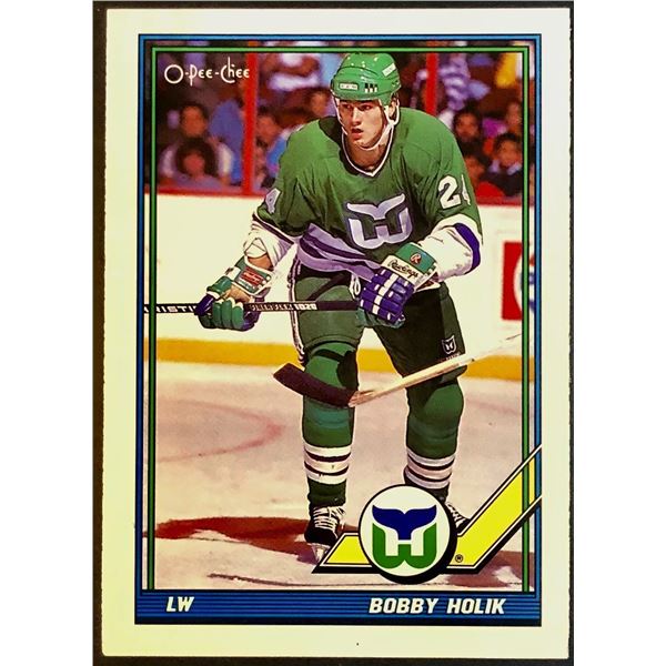 1991-92 O-PEE-CHEE BOBBY HOLIK ROOKIE CARD