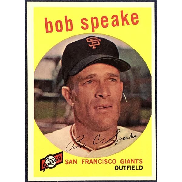 1959 TOPPS WHITE BACKS BOB SPEAKE HIGH NUMBER