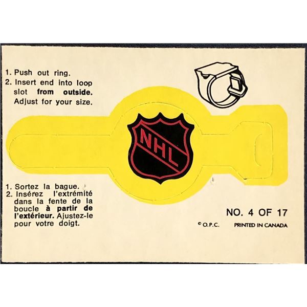 1973-74 O-PEE-CHEE INSERT RING - NHL LOGO