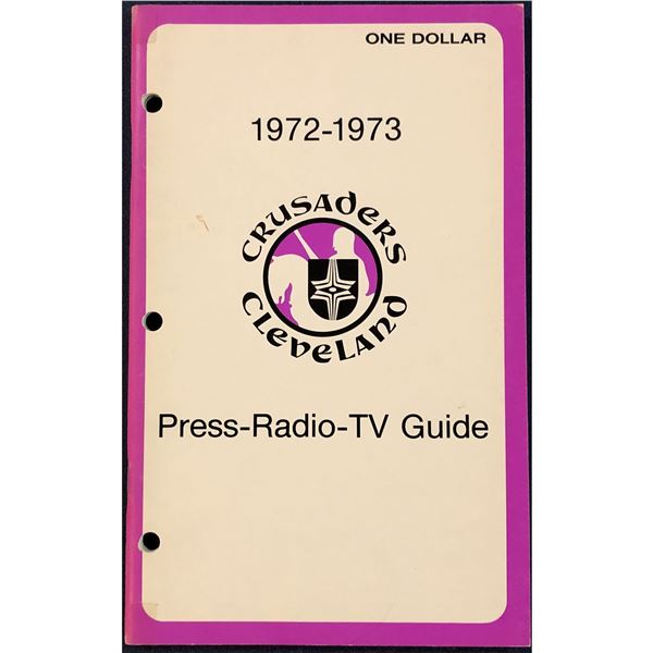 1972-73 WHA MEDIA GUIDE - CLEVELAND CRUSADERS