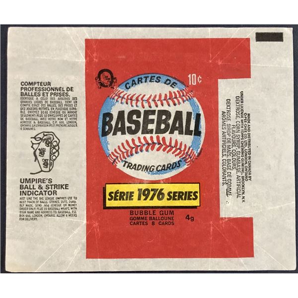 1976 O-PEE-CHEE BASEBALL WRAPPER