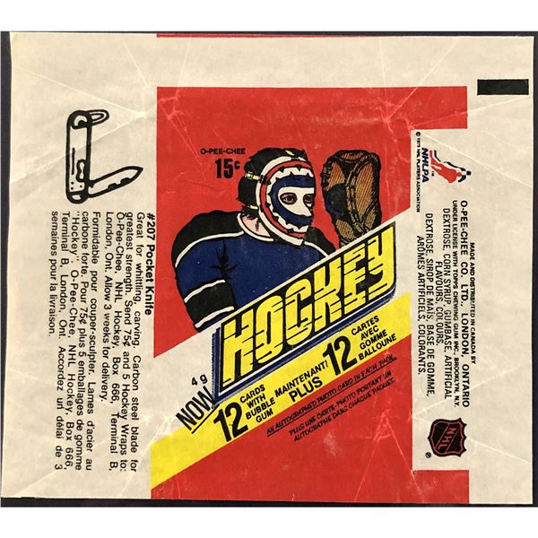 1977-78 O-PEE-CHEE NHL HOCKEY WRAPPER