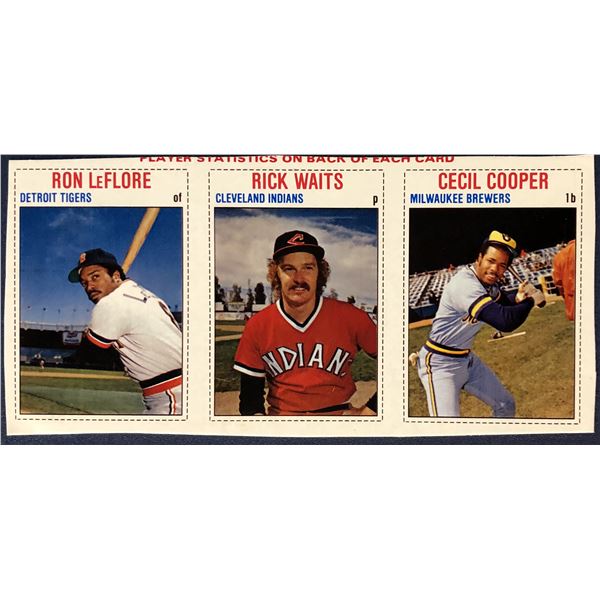 1979 HOSTESS BASEBALL PANEL - RON LeFLORE