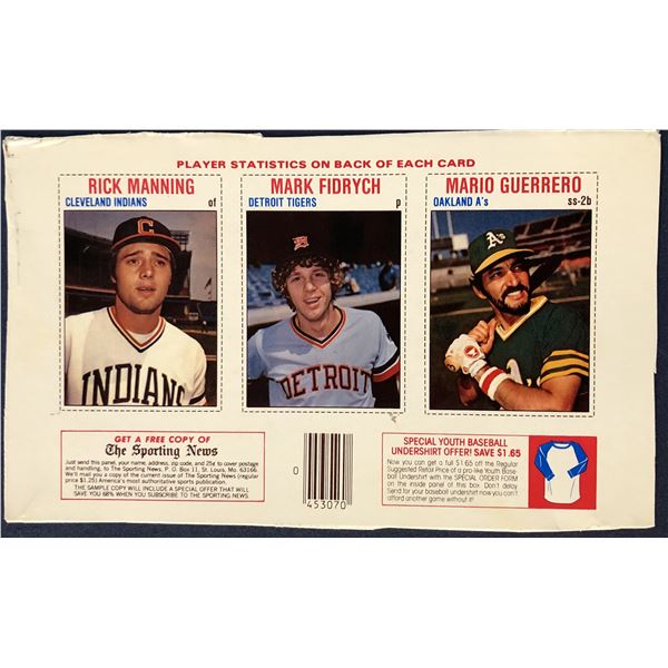 1979 HOSTESS BASEBALL PANEL - MARK FIDRYCH