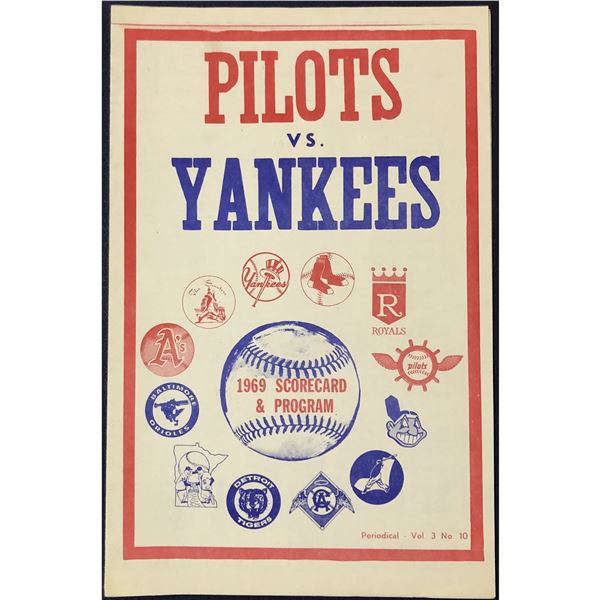 1969 PROGRAM - SEATTLE PILOTS @ NEW YORK YANKEES