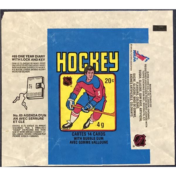 1979-80 O-PEE-CHEE HOCKEY WRAPPER - GRETZKY ROOKIE YEAR