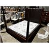 Image 1 : SHERMAG BED QUEEN 60" BROWN WOOD #137069 TL Z3 0752 (MATTRESS NOT INCLUDED)