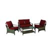 Image 1 : LIVING ACCENTS 4pcs OUTDOOR PATIO SET (1-TABLE, 2-LOUNGE CHAIRS, 1-LOVESEAT) #8048166