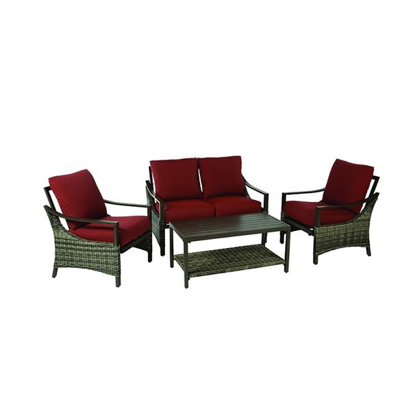 LIVING ACCENTS 4pcs OUTDOOR PATIO SET (1-TABLE, 2-LOUNGE CHAIRS, 1-LOVESEAT) #8048166