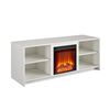 Image 1 : MAINSTAYS WHITE FIREPLACE TV STAND (FOR 65" TV) 60"x20"x24" #8620015WCOM