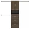Image 1 : STYLEWELL REYNOLDS 25" CLOSET KIT WITH DRAWERS & DOORS 25"x16"x83" MEDIUM BROWN #2959342HD