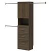 Image 2 : STYLEWELL REYNOLDS 25" CLOSET KIT WITH DRAWERS & DOORS 25"x16"x83" MEDIUM BROWN #2959342HD