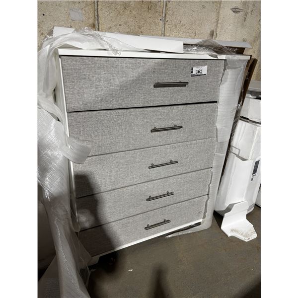 5-DRAWER DRESSER -GREY MATERIAL 40"x18"x49"