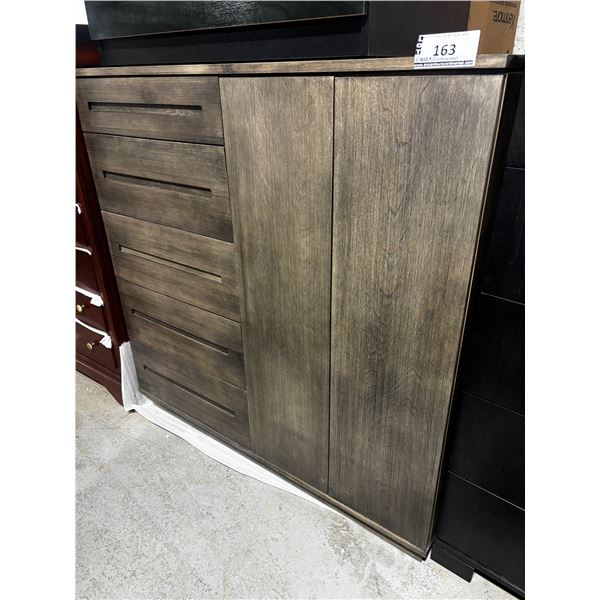 5-DRAWER, 2 DOOR DRESSER -GREY 48"x18.5"x49"