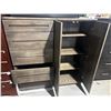 Image 2 : 5-DRAWER, 2 DOOR DRESSER -GREY 48"x18.5"x49"