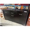 Image 1 : 2-DRAWER, 2 DOOR DRESSER -BLACK 63"x20"x35"