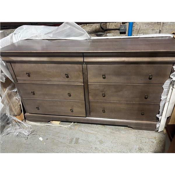 6-DRAWER DRESSER -GREY 63"x20"x35"