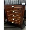Image 1 : 5-DRAWER DRESSER -BROWN 38"x18"x57"