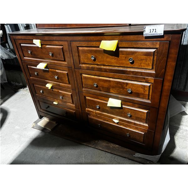 8-DRAWER DRESSER -BROWN 60"x18"x41"