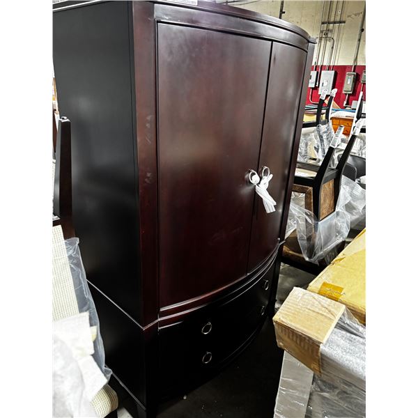 2-DRAWER, 2 DOOR ARMOIRE -BROWN 46"x22"x73"