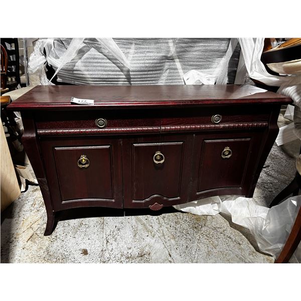 2-DRAWER, 3 DOOR CABINET -BURGUNDY 57"x17"x31"