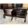 Image 2 : 4 DOOR CABINET -BROWN WOOD WITH GLASS TOP 72"x20"x31"