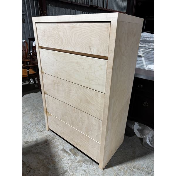 5 DRAWER DRESSER -RAW WOOD-UNFINISHED 36"x19"x54"