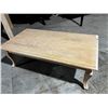 Image 1 : NATURAL WOOD COFFEE TABLE 72"x40"x30" (DAMAGED)