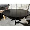 Image 1 : ROUND DARK BROWN WOOD TABLE 60"d.