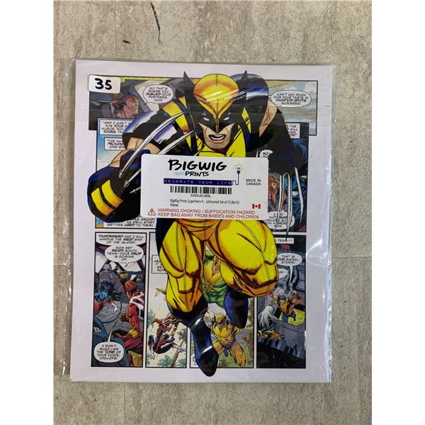 Set Of 15 BigWid Prints Superhero Posters - 8x10in