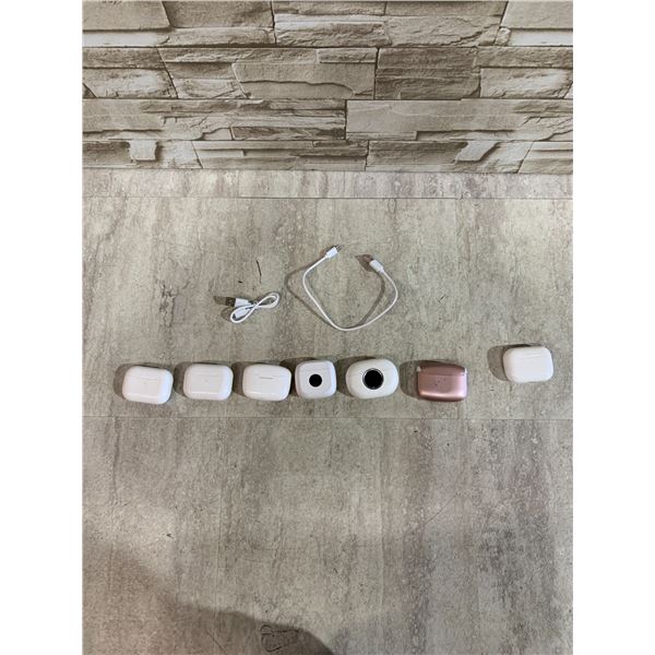 Lot Of 7 Earbud Cases With Earbuds