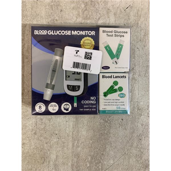 Blood Glucose Monitor - Includes Blood Glucose Strips - 50 PCS - & Blood Lancets - 50 PCS