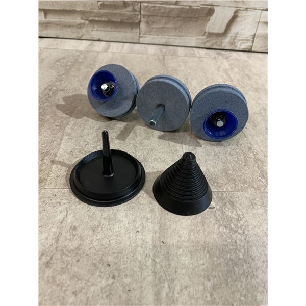 Uxcell Lawn Mower Blade Sharpener - 3PCS Double Layer Corundum Grinder Stone