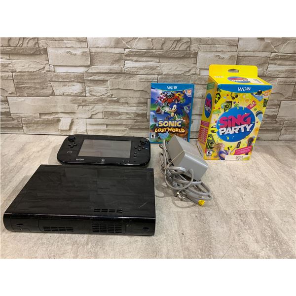 WII U With Touchpad, Sonic Lost World & Sing Party