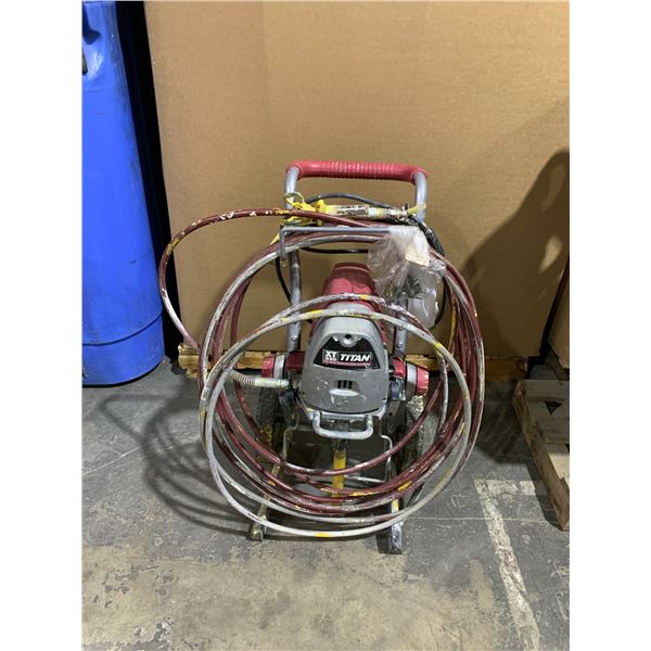 Electric Airless Paint Sprayer On A Wheeled Cart