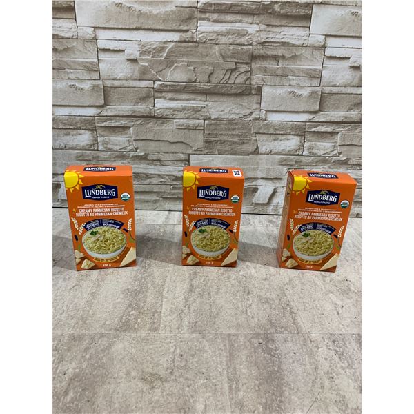 Lot Of 3 Boxes Of Lundberg Family Farms Arborio Rice & Seasoning Mix - Creamy Parmesan Risotto