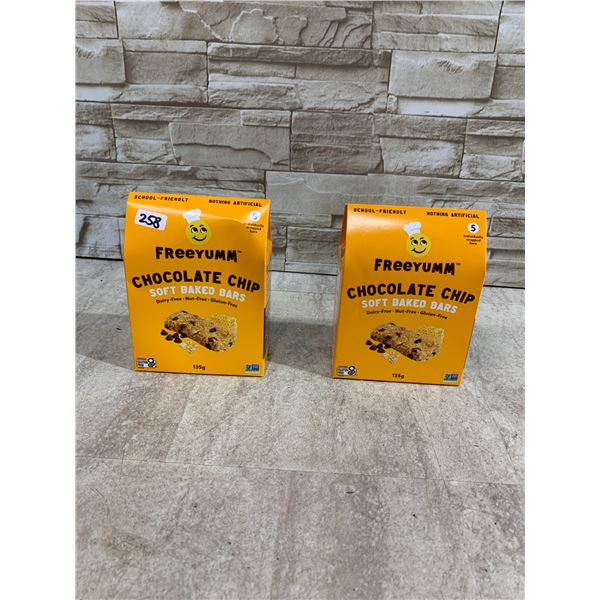 Lot Of 2 Boxes Of Freeyumm Chocolate Chip Soft Baked Bars - Dairy Free - Nut Free - Gluten Free - 13