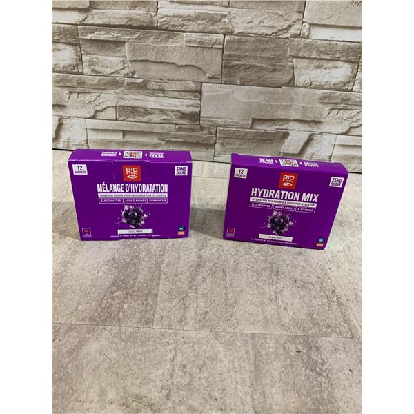 Lot Of 2 Boxes Of BioSteel Hydration Mix - Grape Flavour - Zero Sugar - 12 Packs Each