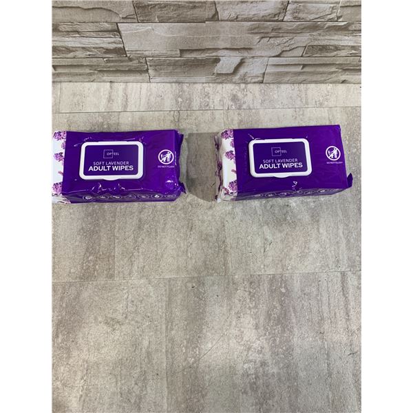 Lot Of 2 Soft Lavender Adult Wet Wipe Packs