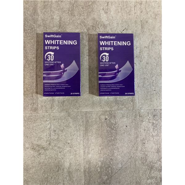 Lot Of 2 Boxes Of SwiftGain Whitening Strips - 28 Strips Each