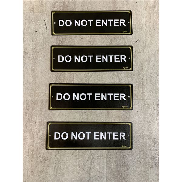 Lot Of 4 Do Not Enter Metal Signs