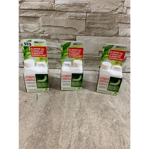 Lot Of 3 Bioprotec Ecological Caterpillar Controls - 100mL Each