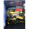 Image 2 : Vintage Beach Metal Toolbox - Includes Some Tools Inside