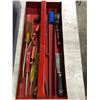 Image 5 : Vintage Beach Metal Toolbox - Includes Some Tools Inside